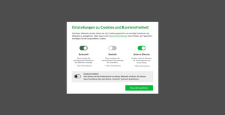 Cookie-Hinweis auf der Homepage